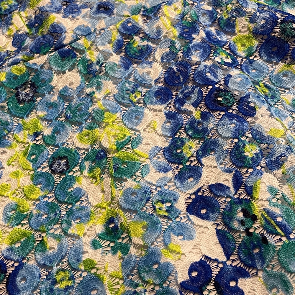 Michael Kors Floral Blue and Green Blouse - Picture 3 of 6